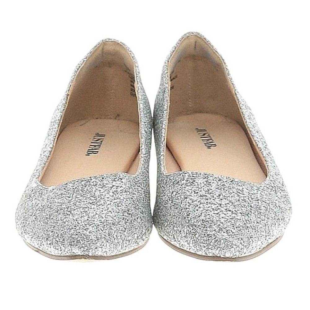 Women's Silver Glitter Flats
